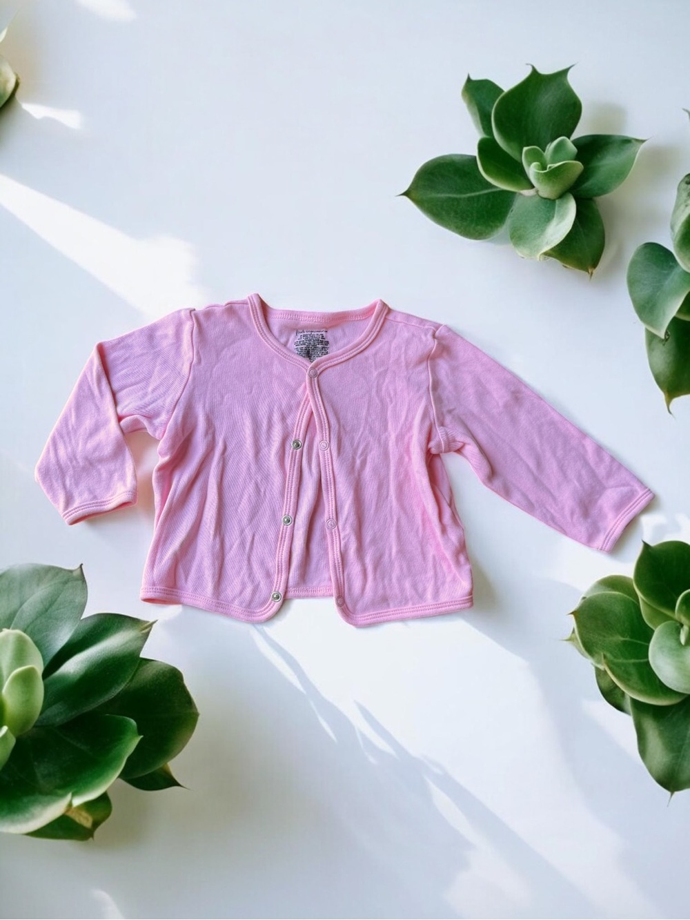 ✨ First Impressions Baby Girl Light Pink Snap Button Cardigan